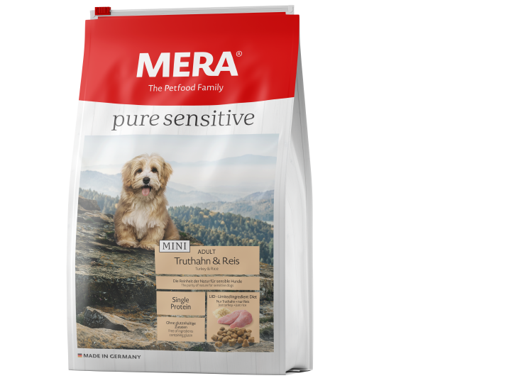 MERA Hunde-Trockenfutter Pure Sensitive MINI Truthahn+Reis